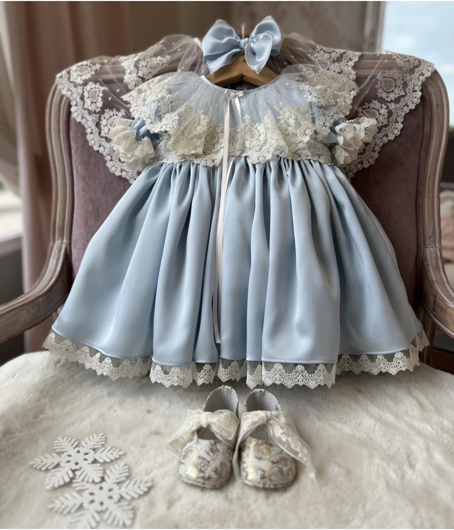Baby Dress Limoges Satin Blue