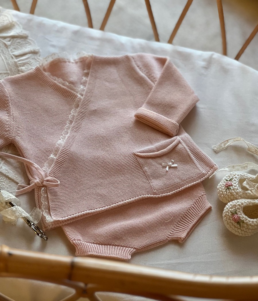Cotton knitted baby set